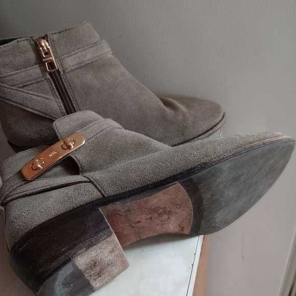 Coach Coleen Q7635 Taupe Suede Ankle Boots - Picture 7 of 8